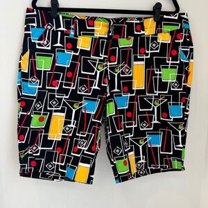 Loudmouth Womens Golf Shorts Happy Hour Pattern Good Condition
